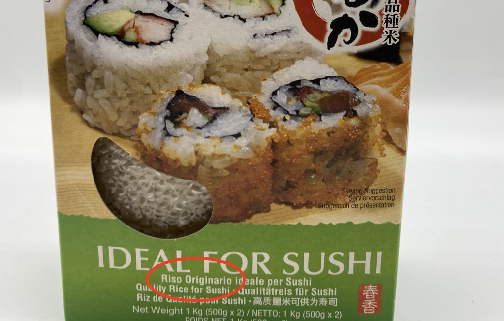 Riso tondo originario per sushi